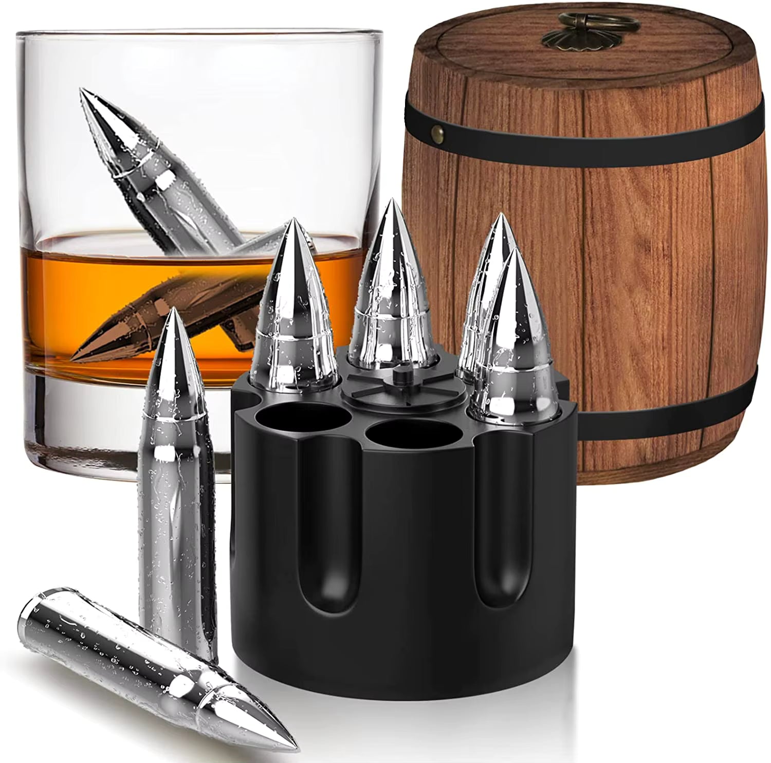 Stainless Steel Bullet Ice Cube Set